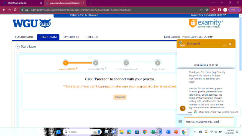 take my online exam